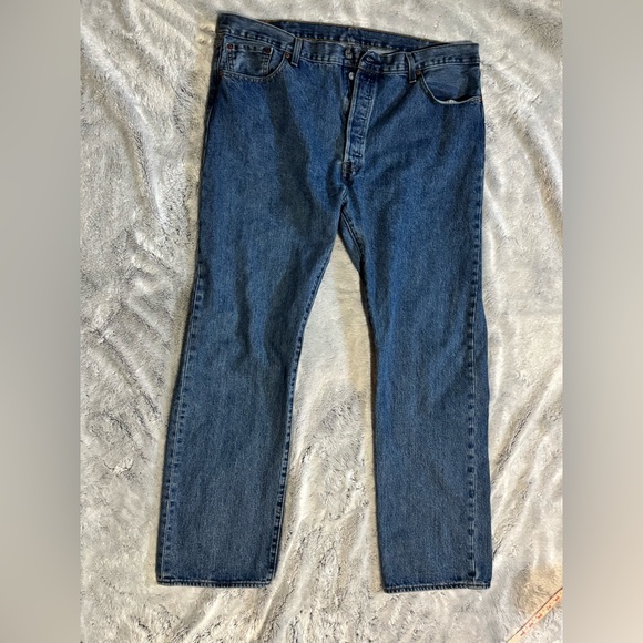 Levi’s 501 button fly classic men’s blue jeans 40x32 - Picture 4 of 7